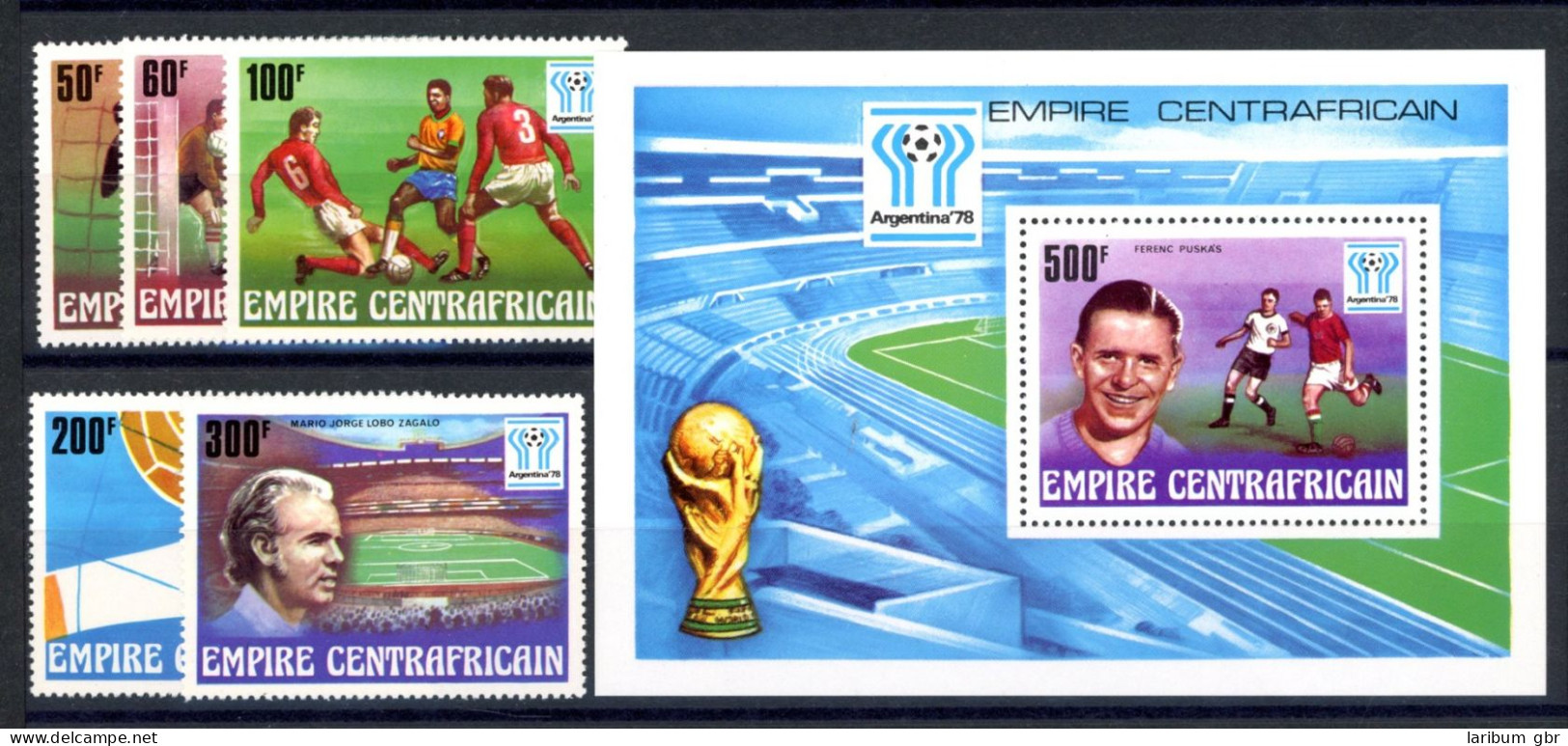 Zentralafr. Rep. 513-517 + Bl. 20 Postfrisch Fußball WM 1978 #JS010 - Central African Republic