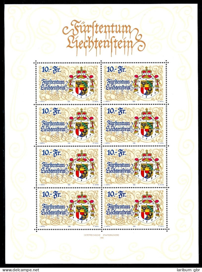 Liechtenstein Kleinbogen 1136 Postfrisch Staatswappen #HE703 - Altri & Non Classificati