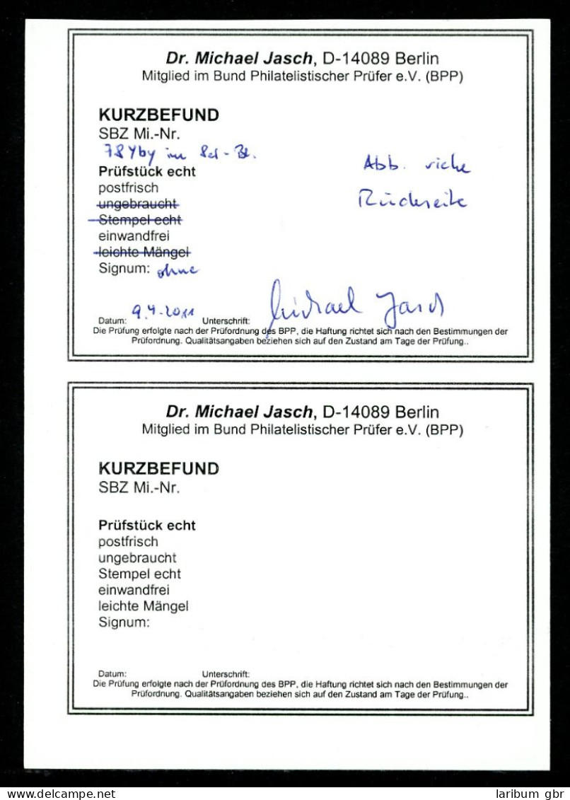 SBZ Provinz Sachsen 8er Block 78 Yb Postfrisch Kurzbefund Jasch #HF190 - Autres & Non Classés