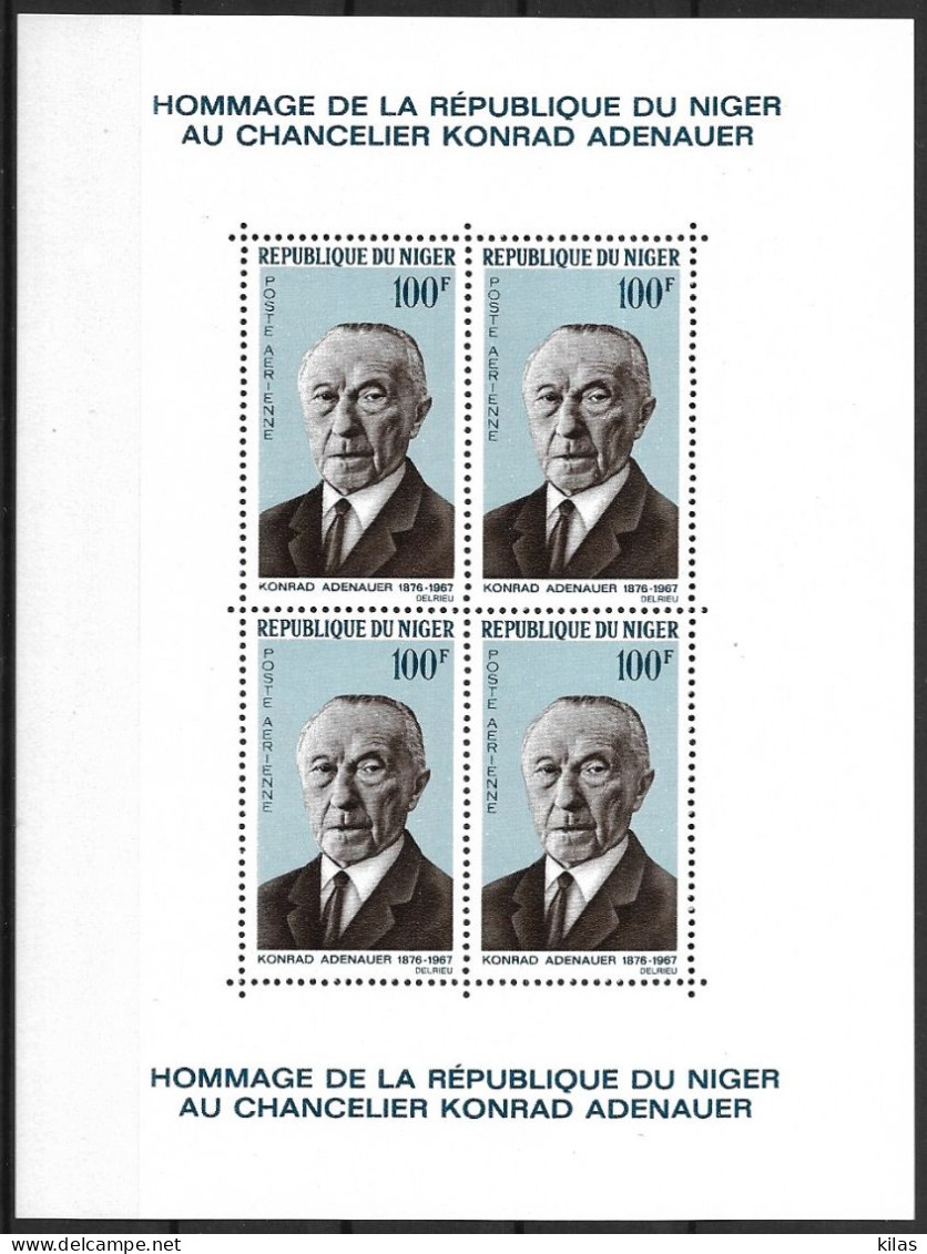 NIGER 1967 KONRAD ADENAUER MNH - Niger (1960-...)