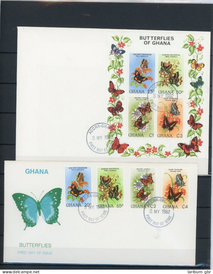 Ghana 928-931, Block 95 Schmetterling Ersttagesbrief/FDC #JW647 - Ghana (1957-...)