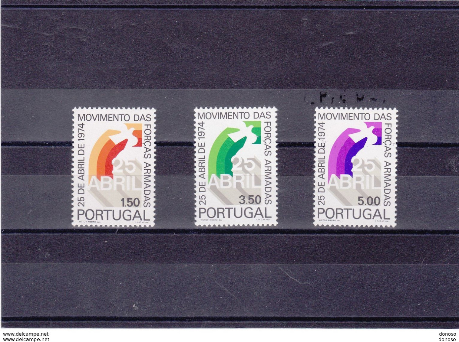 PORTUGAL 1974 MOUVEMENT DU 25 AVRIL Yvert 1246-1248, Michel 1266-1268 NEUF** MNH Cote 7,50 Euros - Unused Stamps