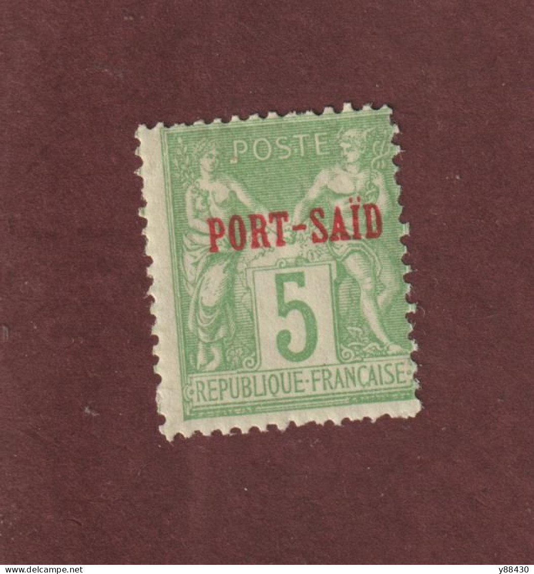 PORT SAÏD  - 14  De  1899 - Neuf * - Type Sage - N Sous B -  5c. Vert Jaune  - 2 Scan - Ungebraucht