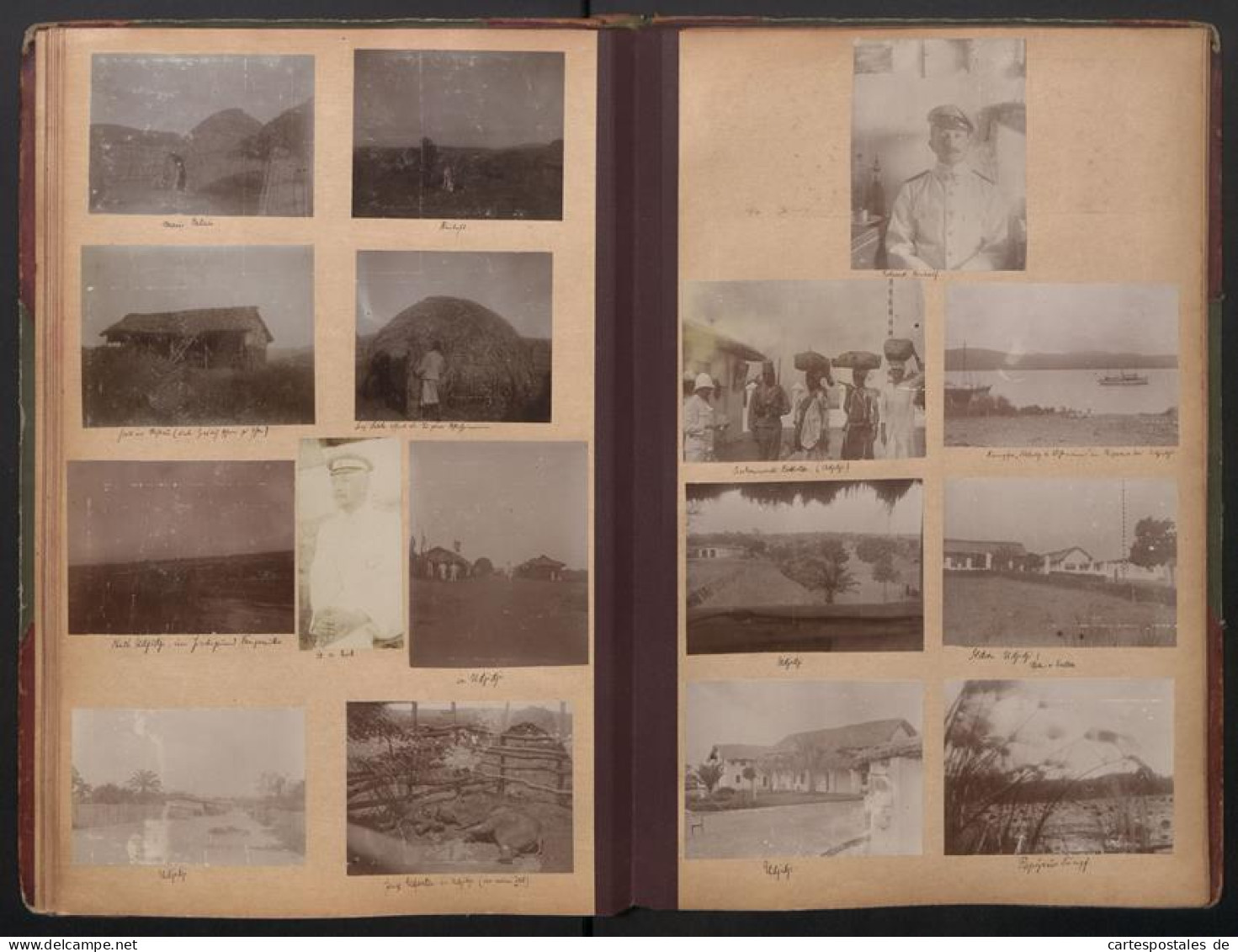 Fotoalbum mit 280 Fotografien, DSWA Schutztruppe, Afrika, Oblt. von Grawert, Hauptmann von Fiedler, Zanzibar, Durban 