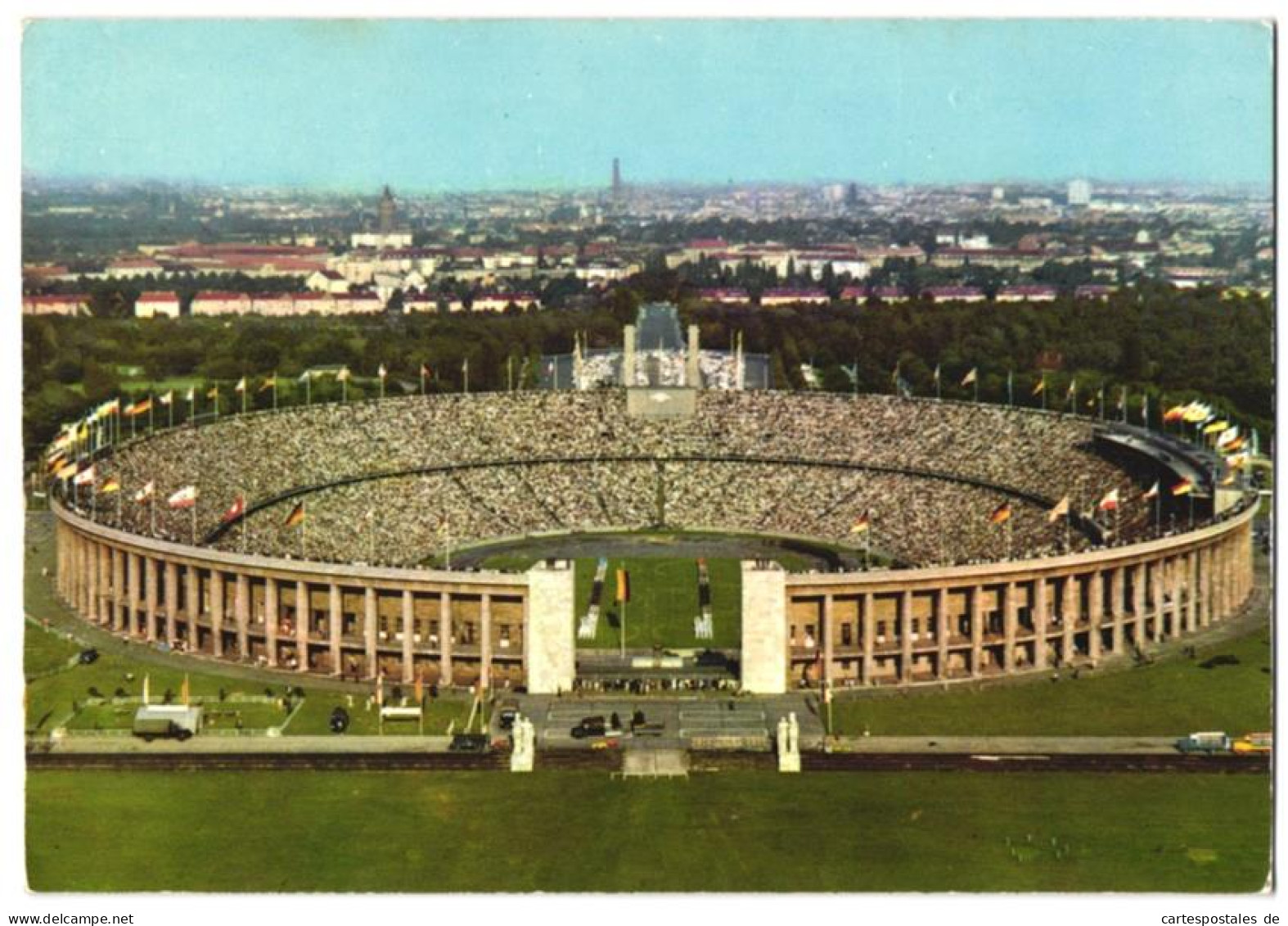 Riesen-AK Berlin-Westend, Olympiastadion Mit Stadt-Panorama  - Andere & Zonder Classificatie