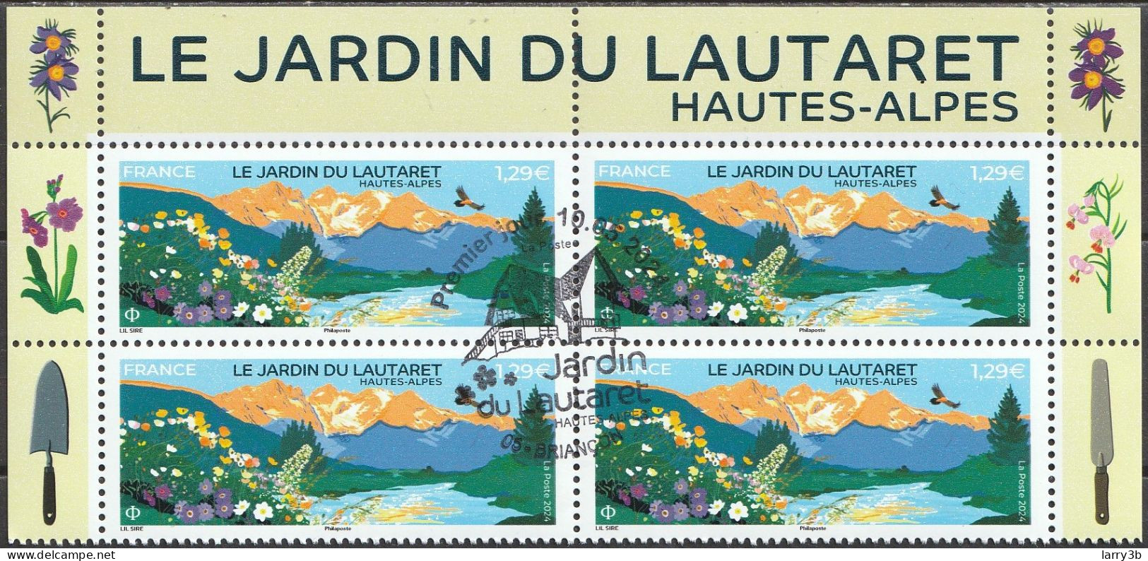 2024 - Y/T 5xxx - OBL 1ER JOUR - "LE JARDIN DU LAUTARET" - BLOC 4 ISSU HAUT FEUILLET - Used Stamps