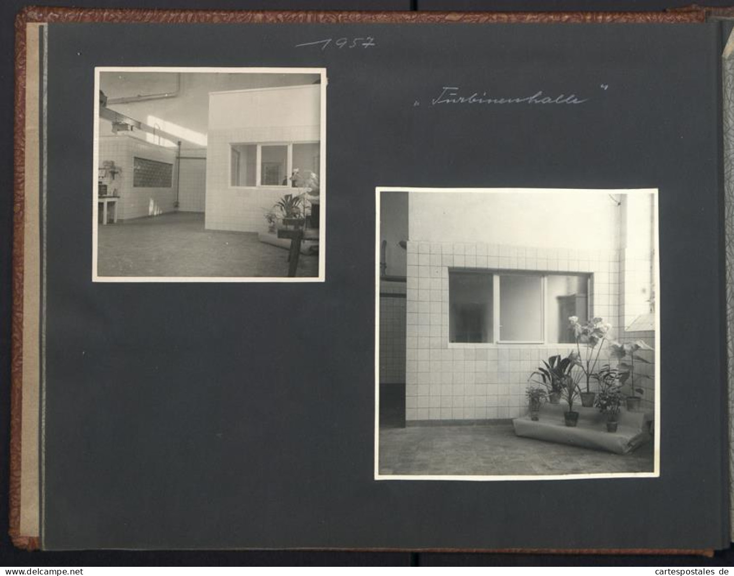 2 Fotoalben Mit 89 Fotografien, Ansicht Reichenbach I.Vogtland, VEB Textilveredlungswerk, Werksansicht, 1957  - Alben & Sammlungen