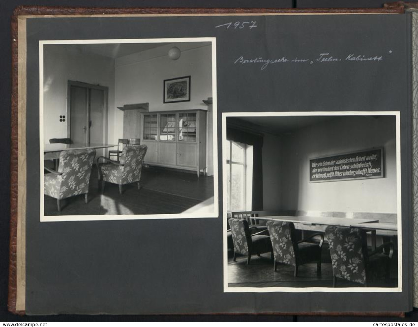 2 Fotoalben mit 89 Fotografien, Ansicht Reichenbach i.Vogtland, VEB Textilveredlungswerk, Werksansicht, 1957 