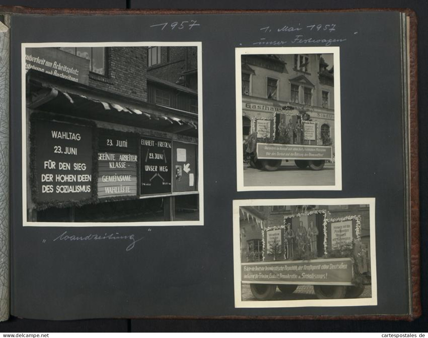 2 Fotoalben mit 89 Fotografien, Ansicht Reichenbach i.Vogtland, VEB Textilveredlungswerk, Werksansicht, 1957 