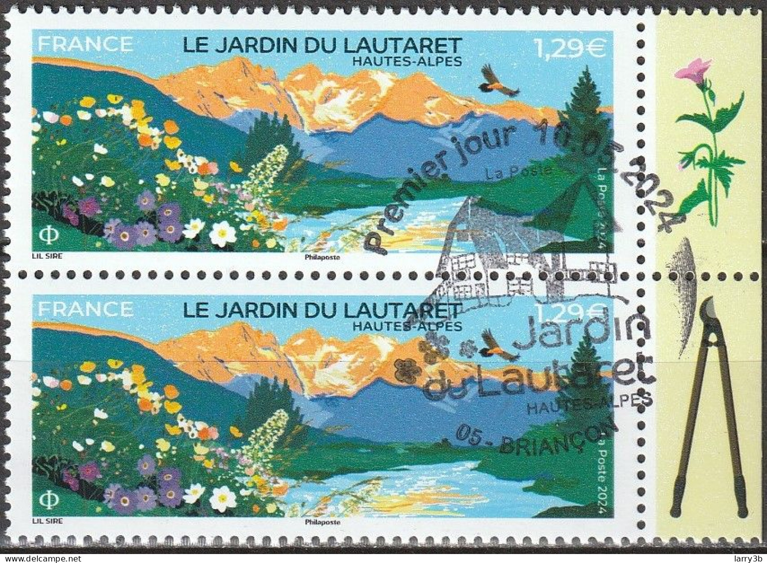 2024 - Y/T 5xxx - OBL 1ER JOUR - "LE JARDIN DU LAUTARET" - BLOC 2 ISSU FEUILLET - Used Stamps