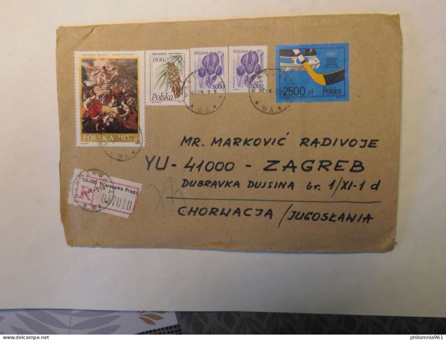 POLAND REGISTERED COVER TO CROATIA 1992 - Other & Unclassified
