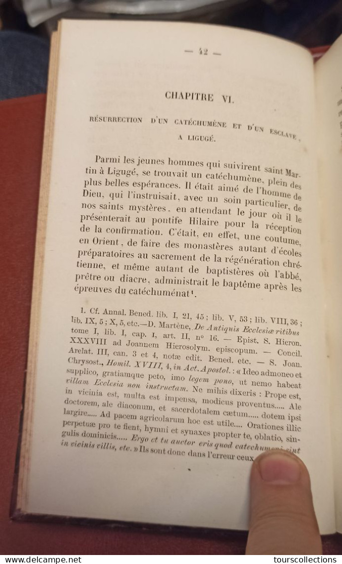 Livre du 19° Siècle (1873) du monastère Abbaye de Ligugé (86) vie de Saint Martin -  Poitiers Henri Oudin Editeur