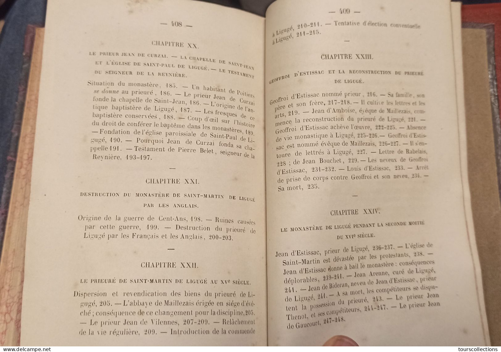 Livre du 19° Siècle (1873) du monastère Abbaye de Ligugé (86) vie de Saint Martin -  Poitiers Henri Oudin Editeur