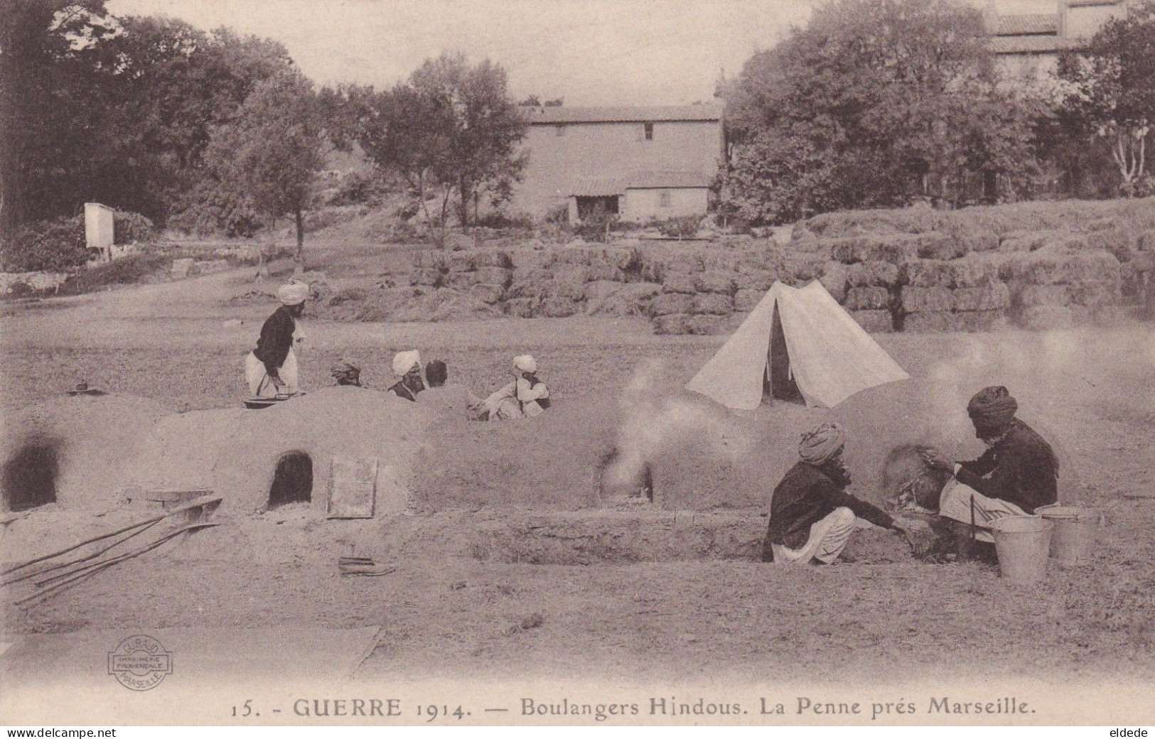 Hindu Bakery In France WWI  Bakers  Oven  Envoi Villa Amandier Aubagne  Boulanger Boulangerie - India