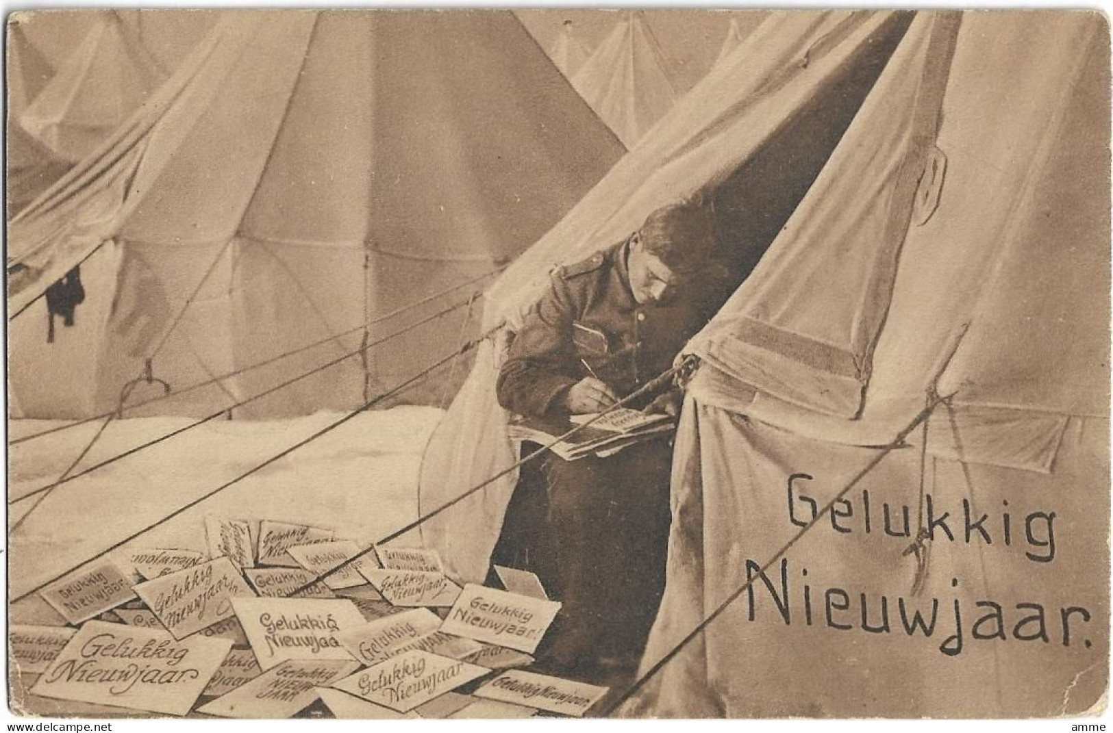 Armée - Leger - Militair  *  Gelukkig Nieuwjaar   (Soldaat In Tent) - Guerre 1914-18