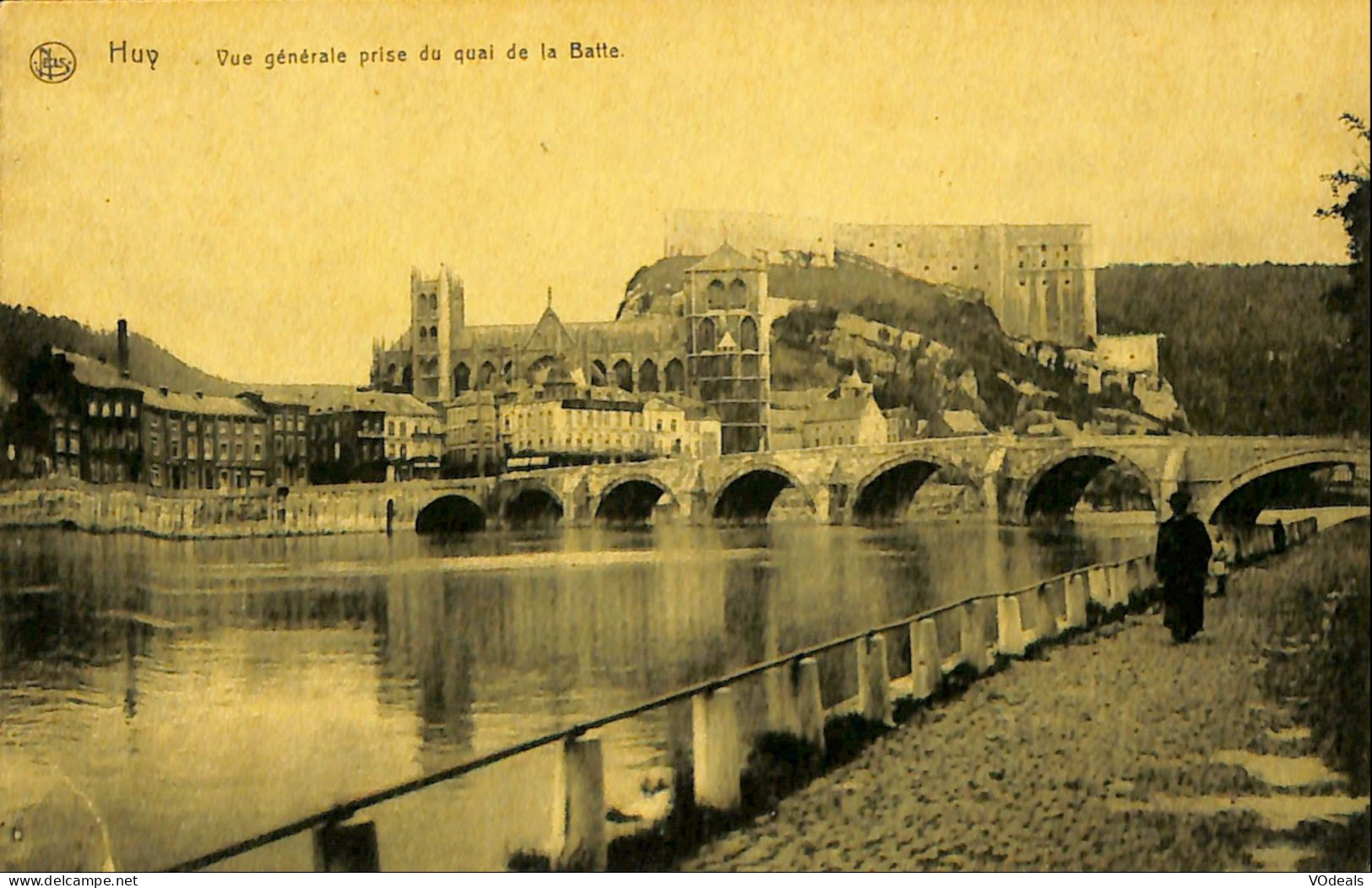 Belgique - Liège - Huy - Vue Générale Prise Du Quai De La Batte - Huy