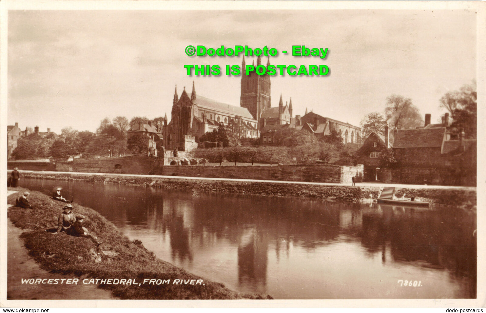 R455937 Worcester Cathedral. From River. 78601. Valentines. RP - World