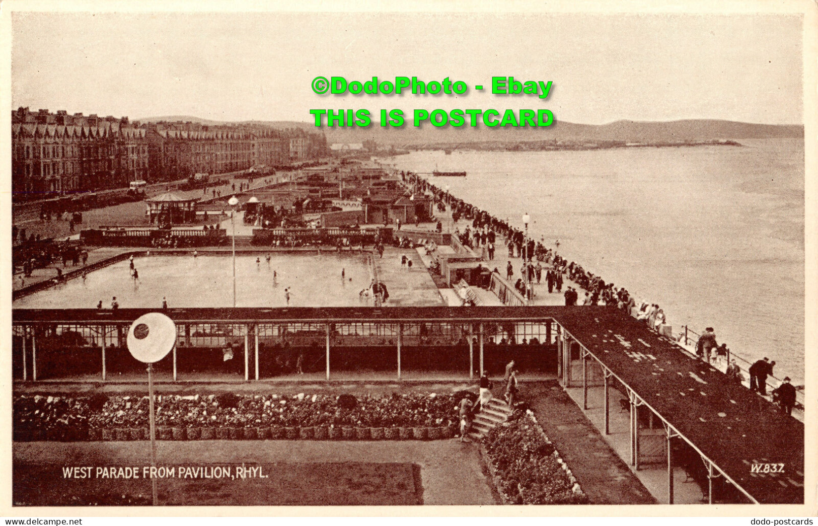 R455939 West Parade From Pavilion. Rhyl. W. 837. Phototype. Valentines - Monde