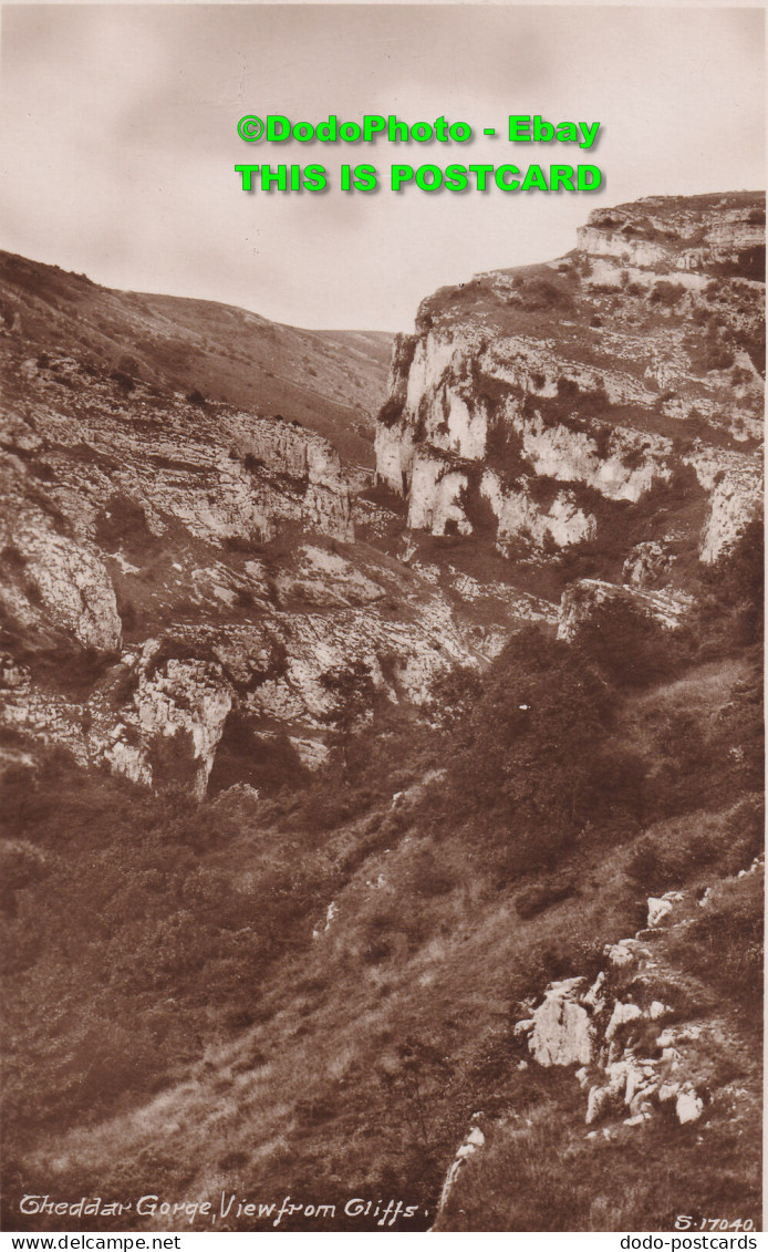 R455661 Cheddar Gorge. View From Cliffs. S. 17040. Kingsway Real Photo Series. W - Monde