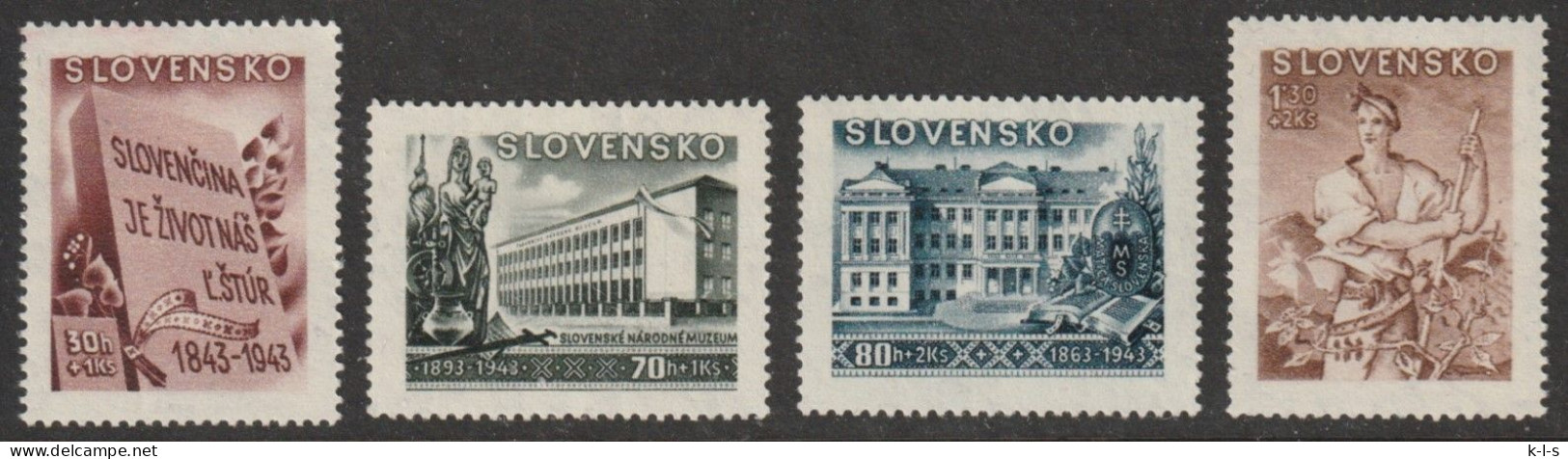 Slowakei: 1943, Mi. Nr. 128-31, Kulturfonds.   **/MNH - Ungebraucht