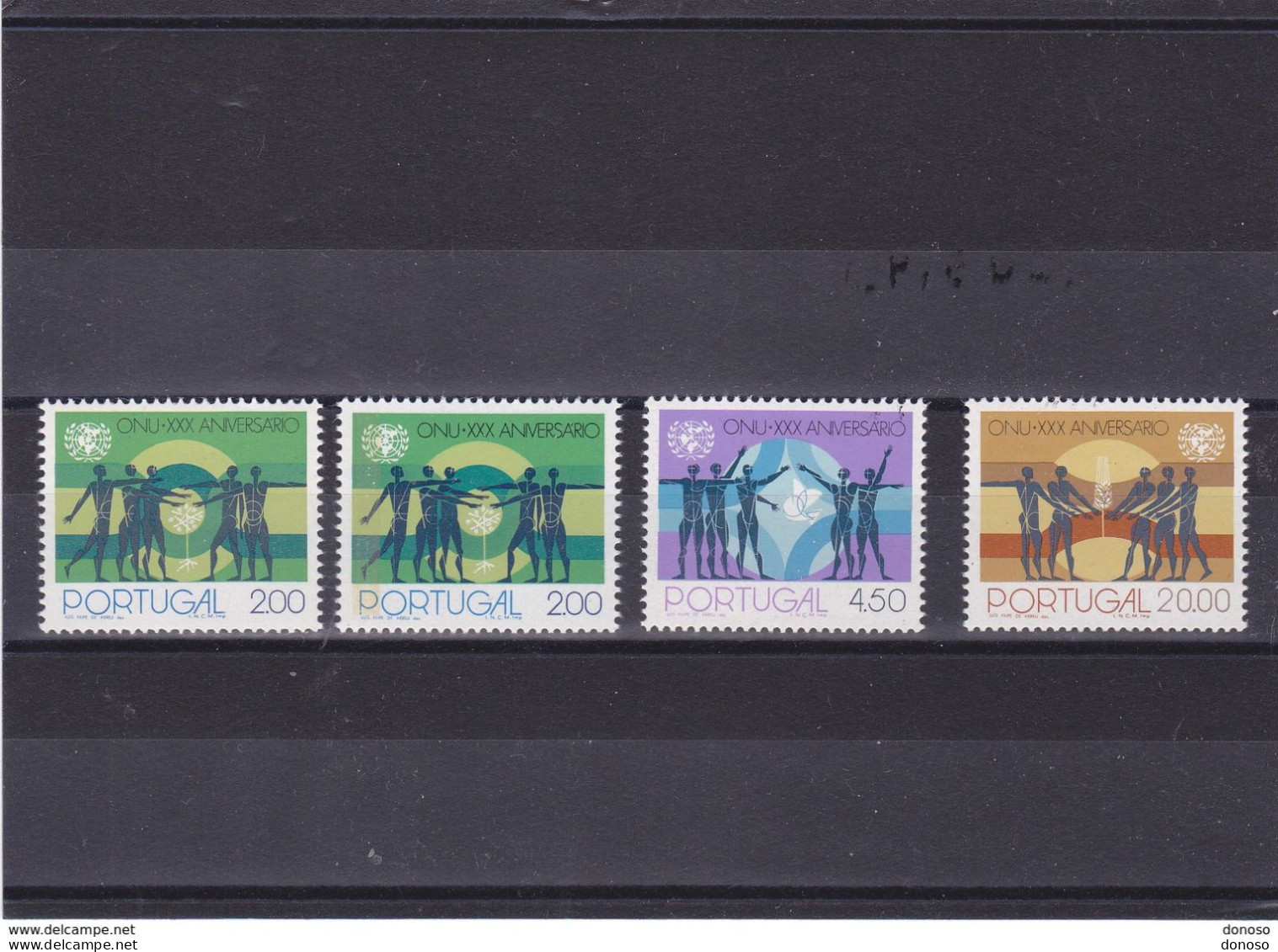 PORTUGAL 1975 ONU Yvert 1268-1270 + 1268a, Michel 1288-1290 +1288y NEUF** MNH Cote Yv 19,50 Euros - Unused Stamps
