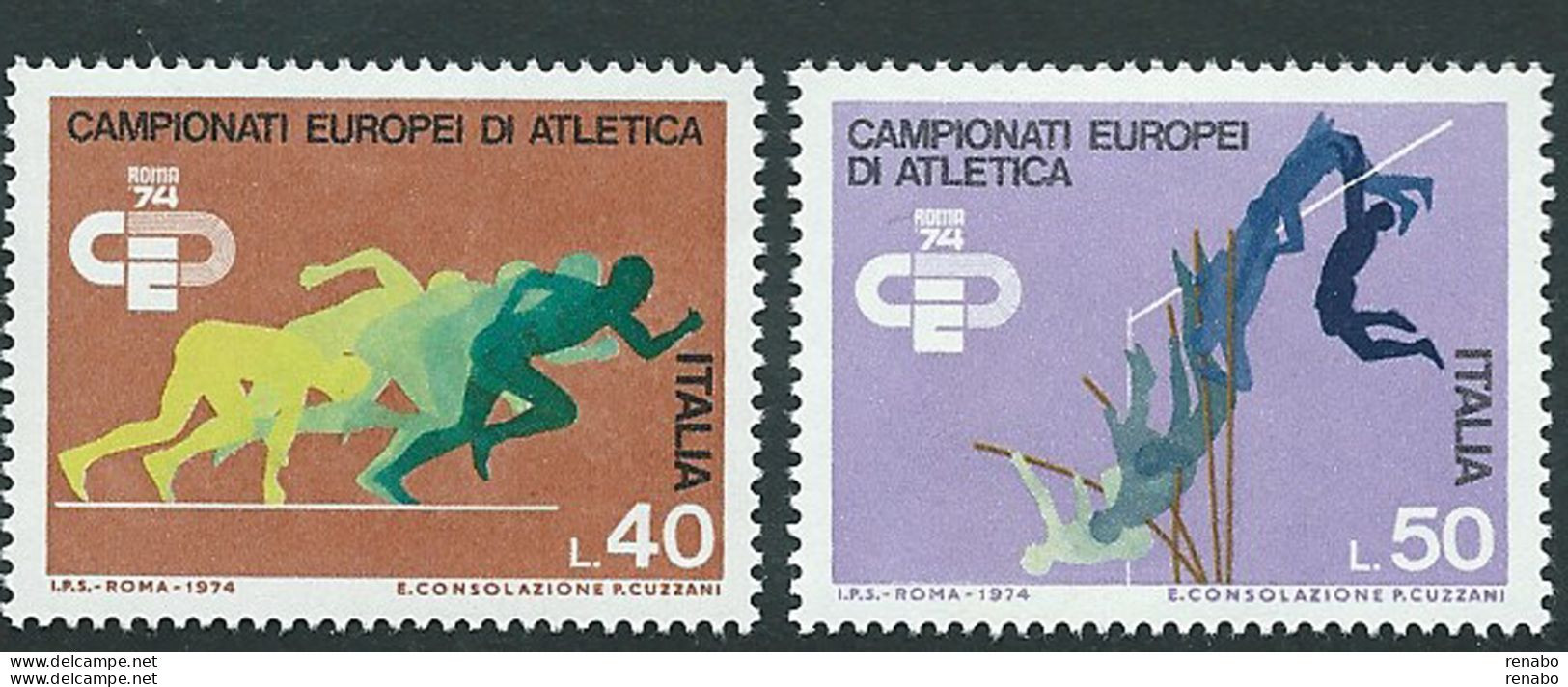 Italia, Italy, Italie, Italien 1974; Campionati Europei Di Atletica Leggera: Serie Completa. New. - Athlétisme