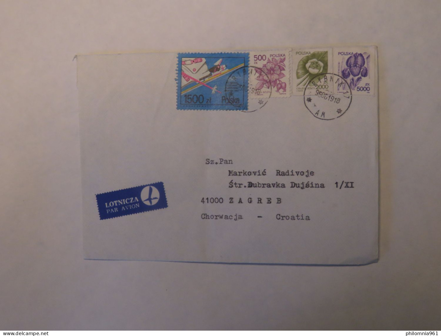 POLAND AIRMAIL COVER TO CROATIA 1995 - Sonstige & Ohne Zuordnung