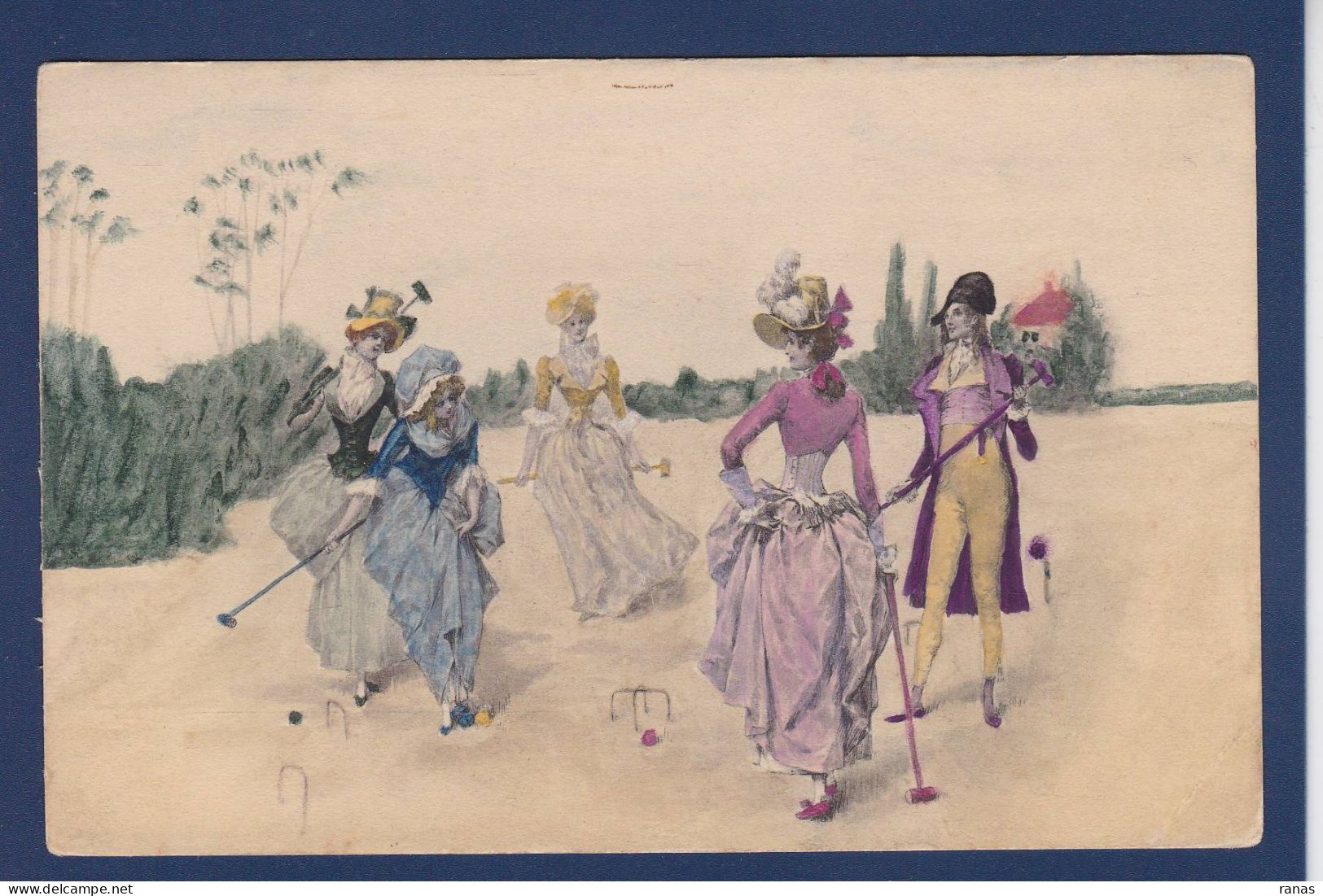 CPA Croquet Jeu Femme Woman écrite - Andere & Zonder Classificatie