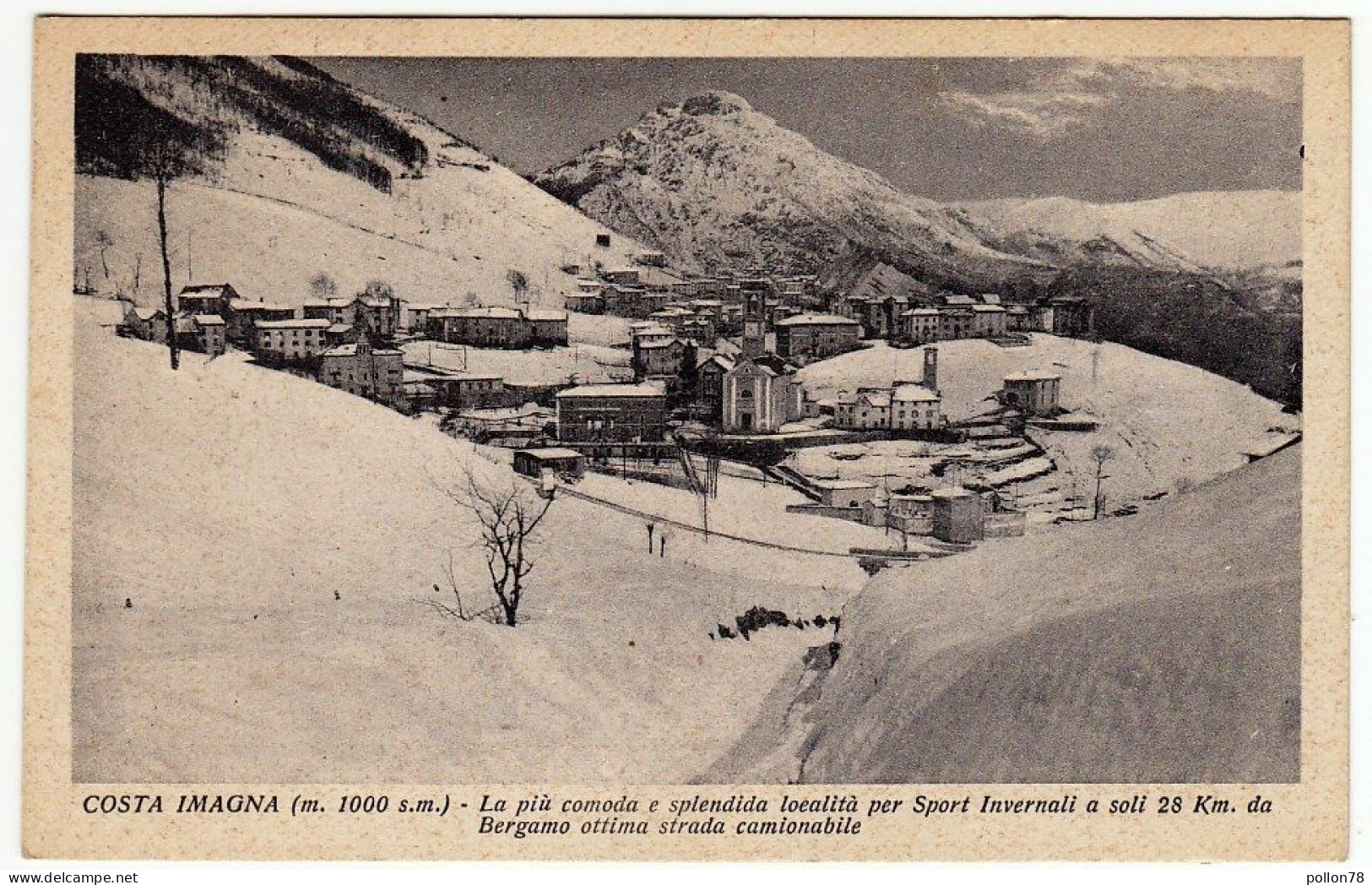 COSTA IMAGNA - ...SPORT INVERNALI ... - BERGAMO - 1940 - Vedi Retro - Formato Piccolo - Bergamo