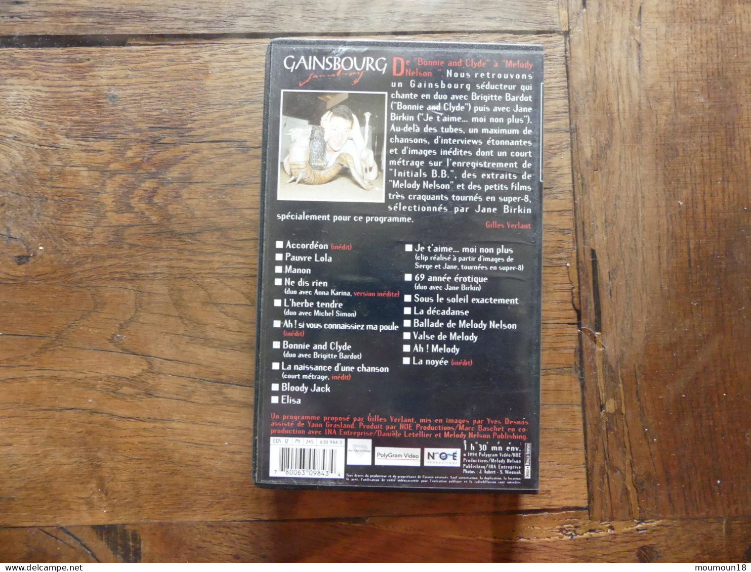 Lot 2 Vidéo-cassettes VHS Secam Serge Gainsbourg