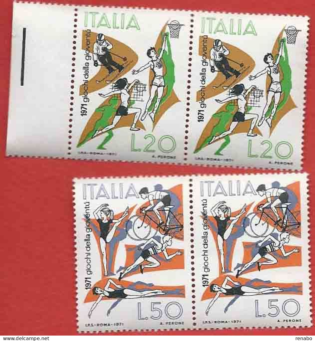 Italia 1971;Giochi Della Gioventù: Pallacanestro, Pallavolo, Sci+atletica, Ciclismo, Ginnastica, Nuoto. Completa Coppie - 1971-80: Nieuw/plakker