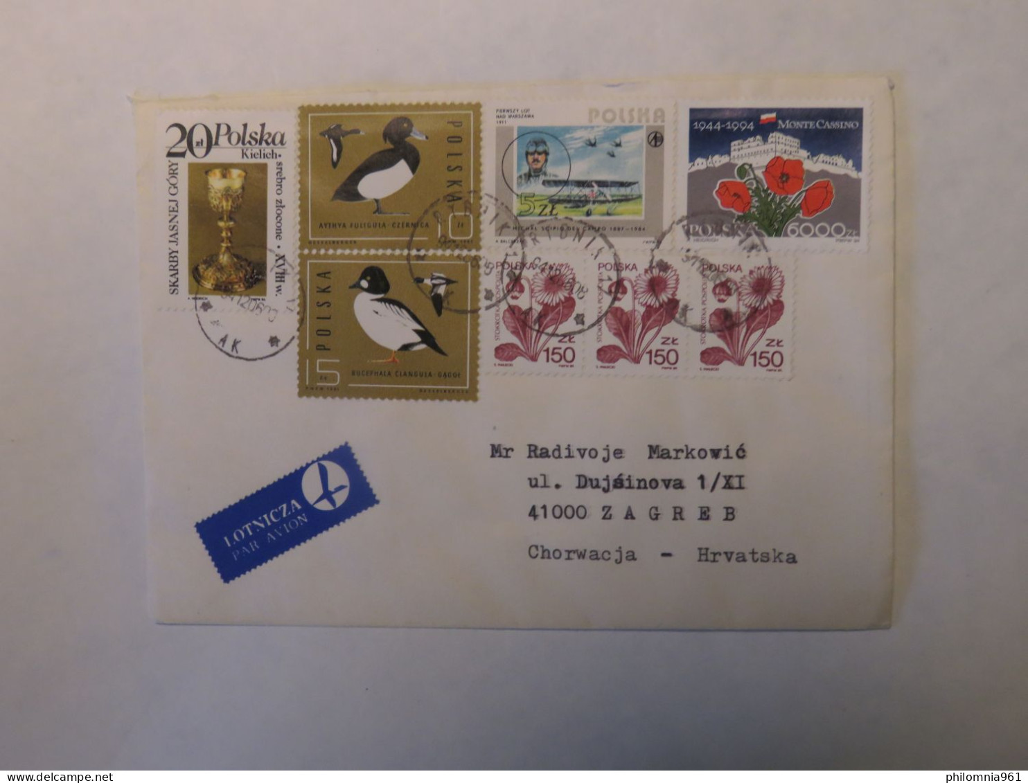 POLAND AIRMAIL COVER TO CROATIA 1994 - Sonstige & Ohne Zuordnung