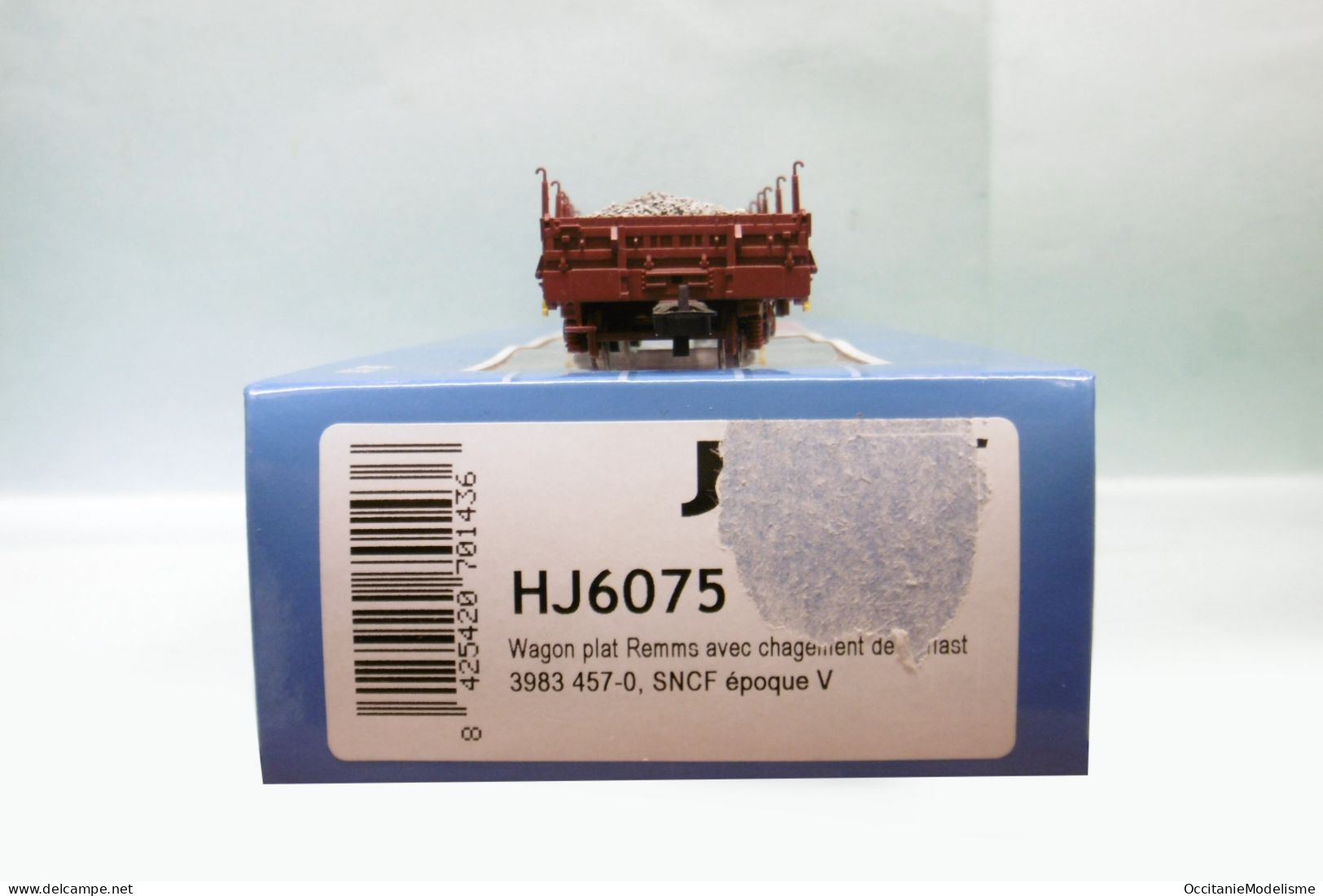 Jouef - Wagon Plat à Ranchers Remms SNCF Avec Ballast ép. V Réf. HJ6075 BO HO 1/87 - Goods Waggons (wagons)