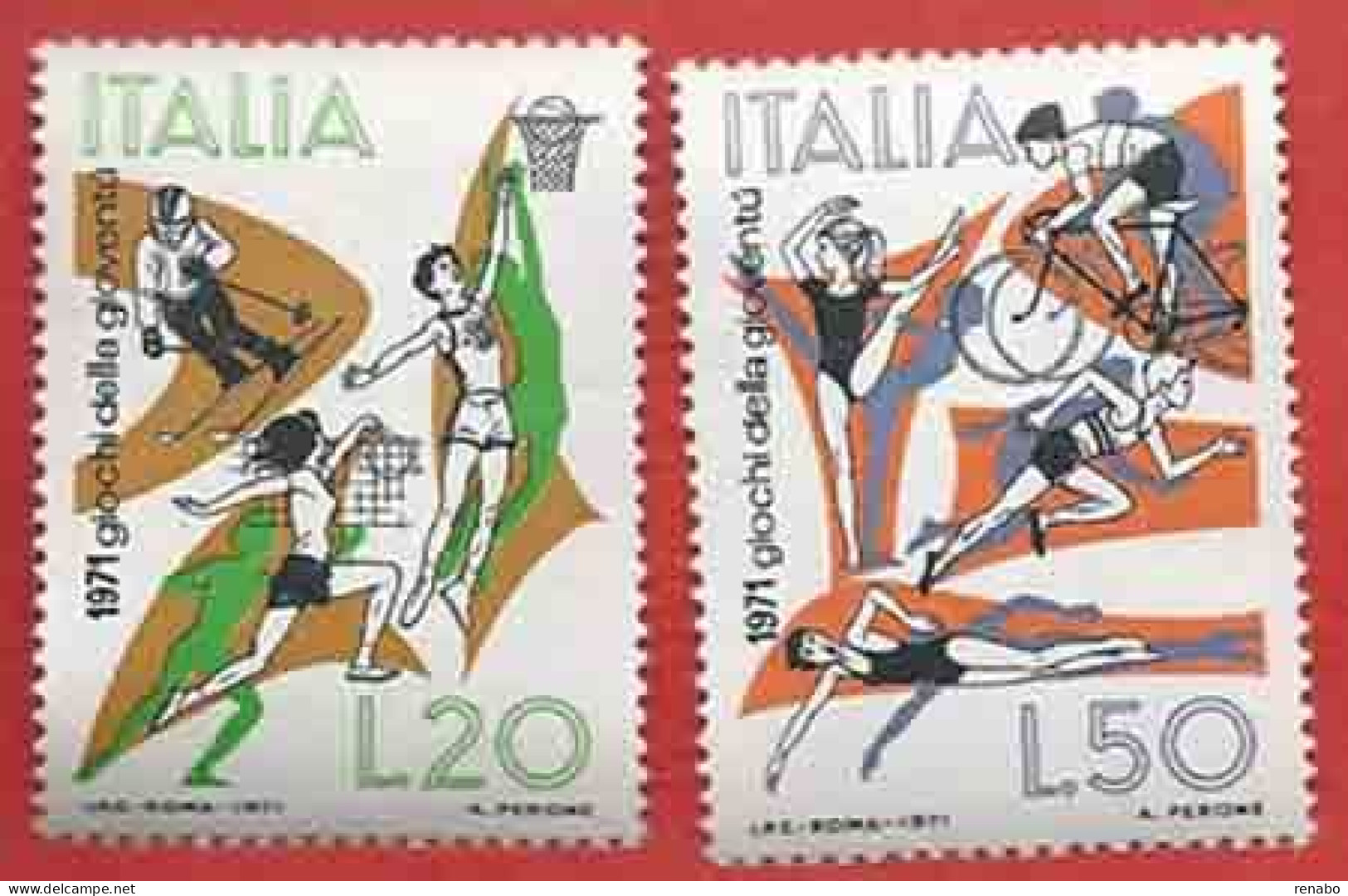 Italia, Italy 1971;Giochi Della Gioventù:Youth Games,serie Completa.basketball,volleyball,sci,athletics,swimming,gymnast - Other & Unclassified