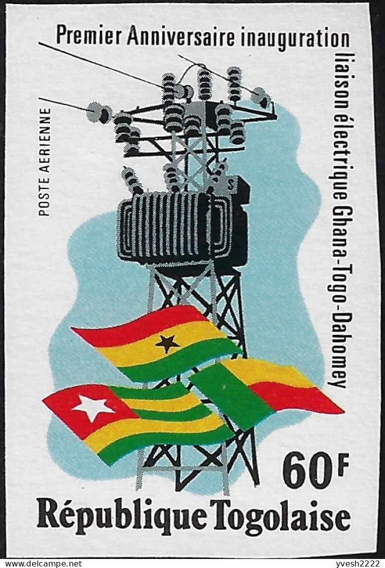 Togo 1976 Y&T 873 Et PA 292 Non Dentelés. Liaison électrique Ghana - Togo - Dahomey (Bénin) - Electricidad