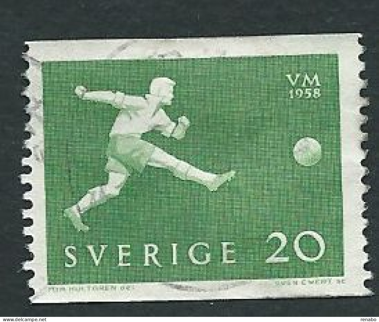 Svezia, Sverige, SUEDE, Schweden 1958; Campionati Del Mondo Di Calcio In Svezia : 20 öre Verde. Used. - 1958 – Suecia