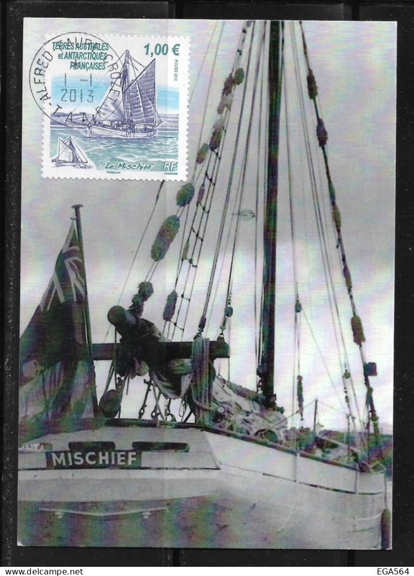91 - Y&T 642 Le "MISCHIEF " à Crozet En Janvier 1960 Sur Carte MAXI FDC Du 1.1.2013 Alfred Faure Crozet. - Brieven En Documenten