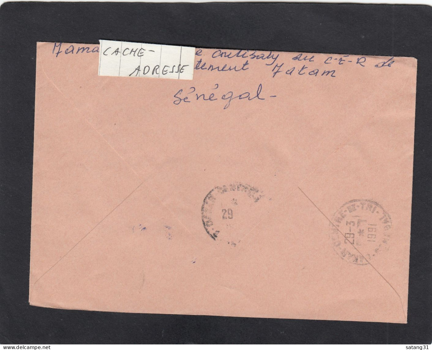 LETTRE RECOMMANDEE DE KANEL, AVEC TIMBRES " BLASON/ OISEAU SERPENT " POUR PARIS,1991. - Senegal (1960-...)