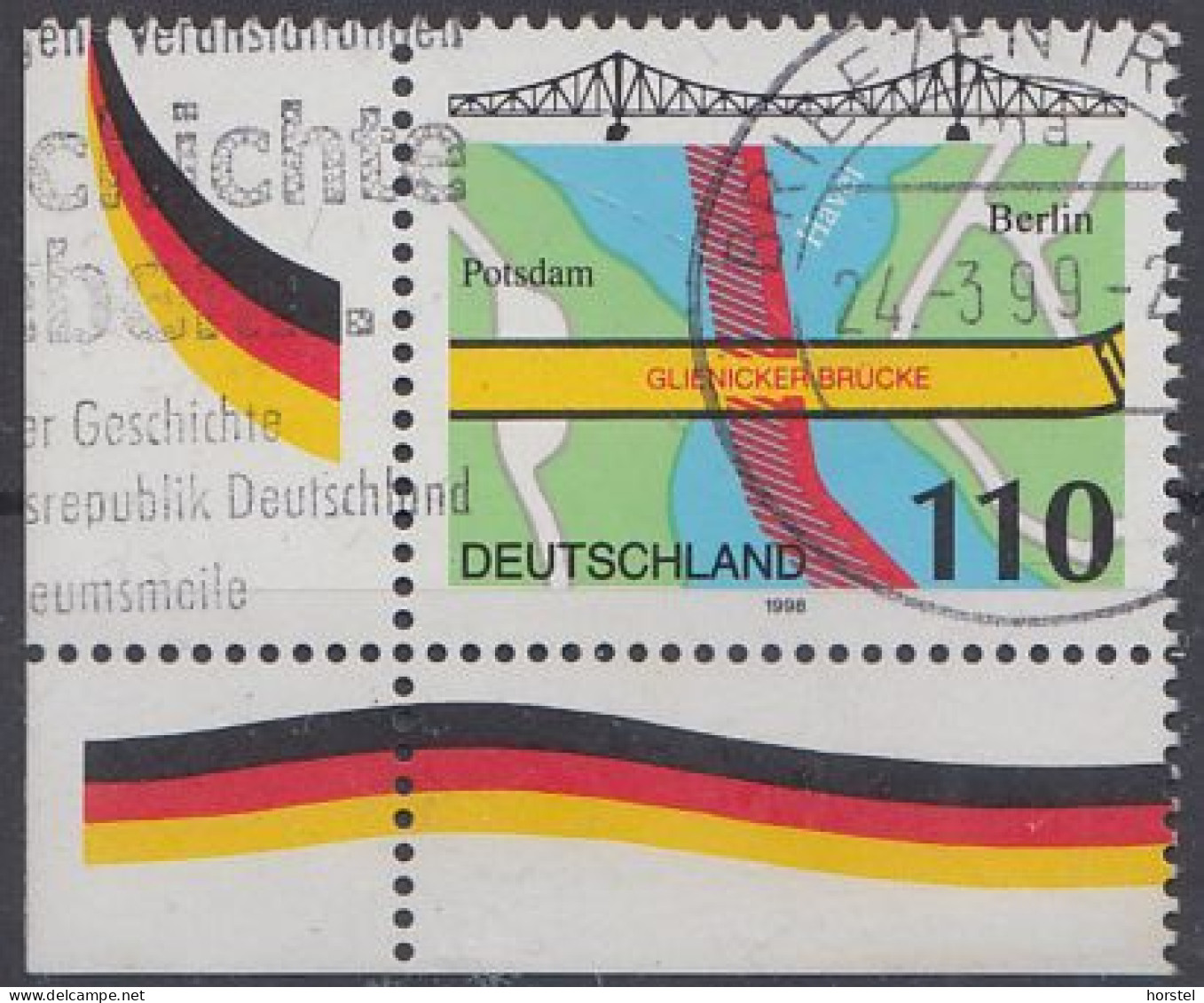 Deutschland Mi.Nr.1967 - Brücken - Glieniker Brücke über Die Havel ( Eckstück) - Used Stamps