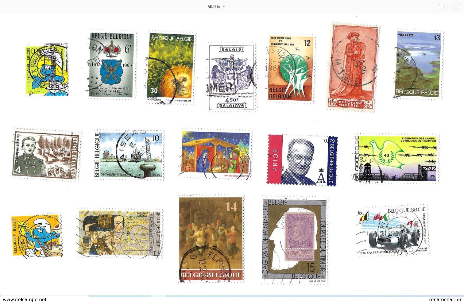 Collection De 60 Timbres Oblitérés. - Collections