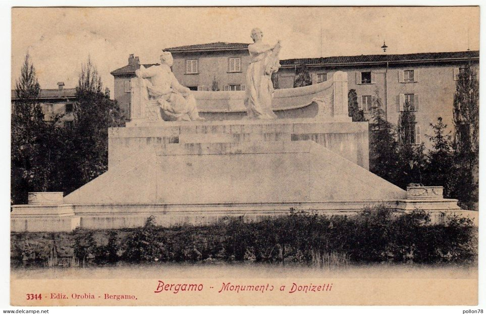 BERGAMO - MONUMENTO A DONIZETTI - Primi '900 - Vedi Retro - Formato Piccolo - Bergamo