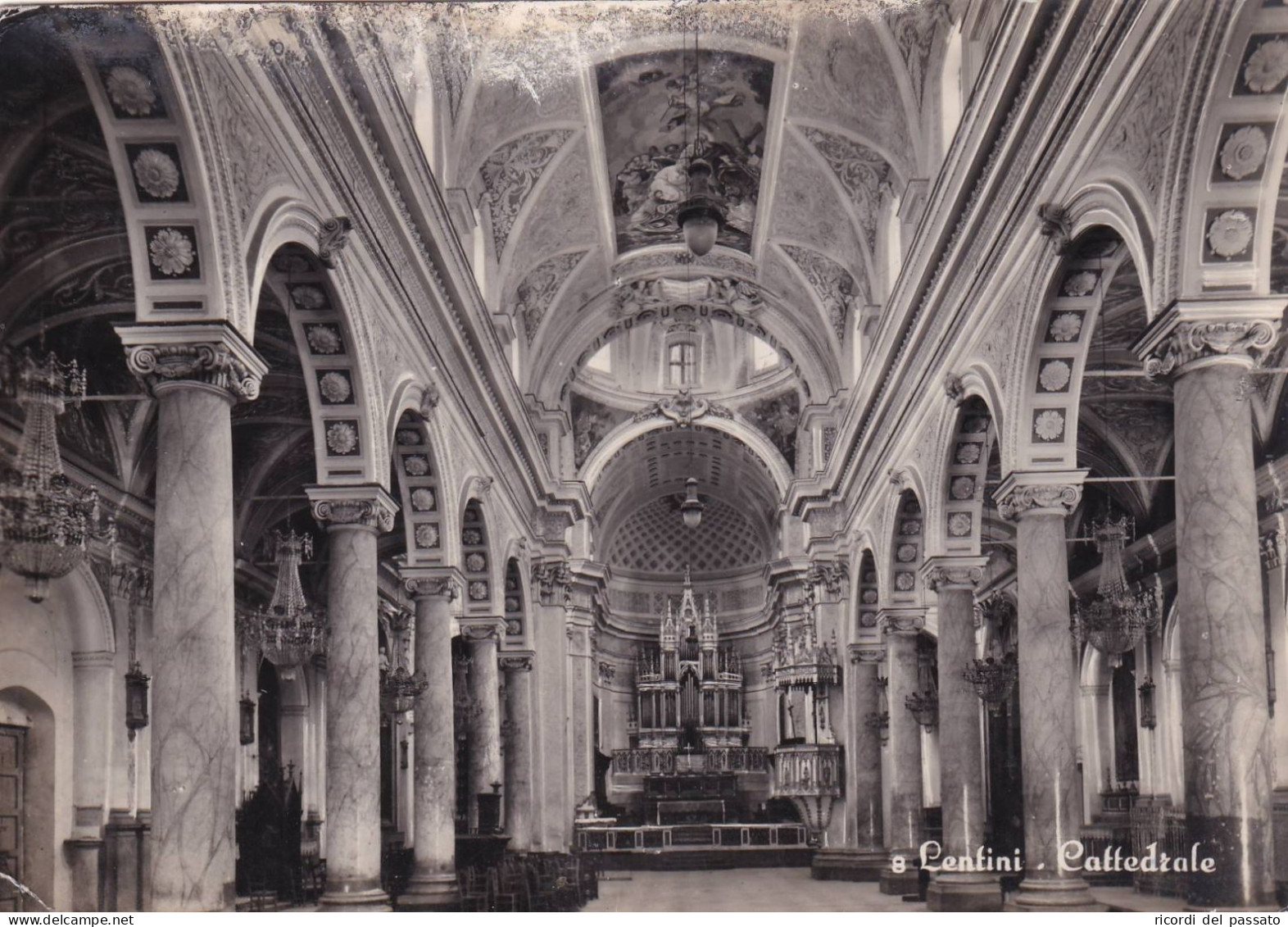 Cartolina Lentini ( Siracusa ) Cattedrale - Interno - Siracusa