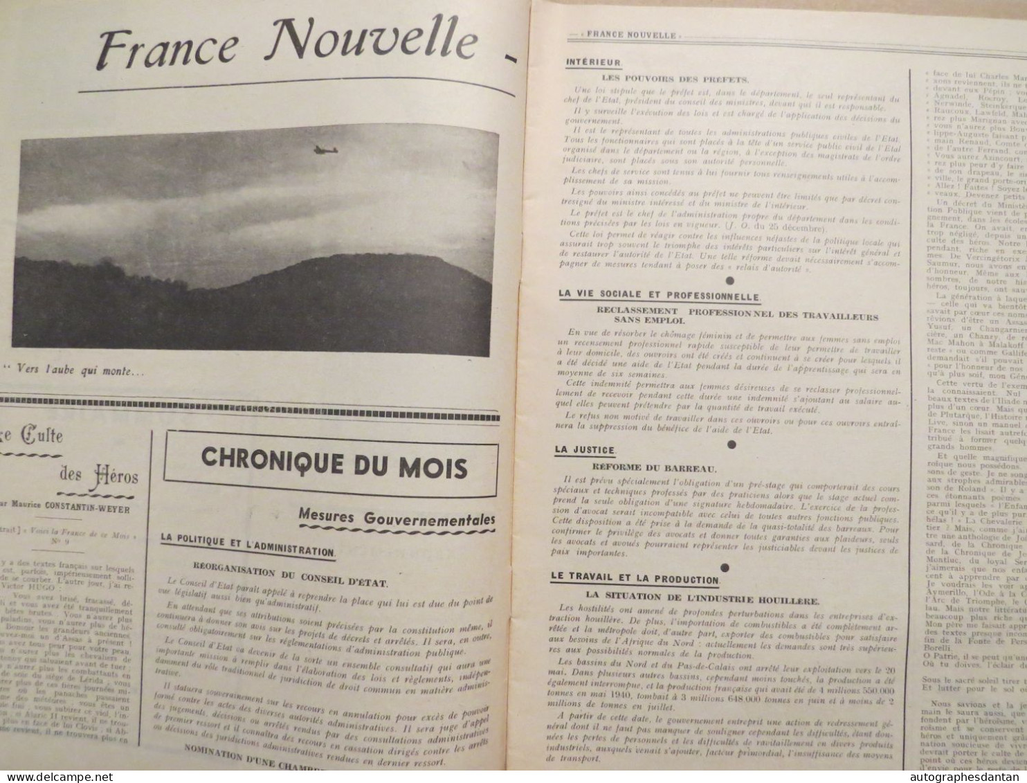 ● Journal TRAIT D'UNION - L'AVIATION - Maréchal PETAIN Février 1941 - Général Bergeret - Légion D'honneur Médailles Ww1 - French