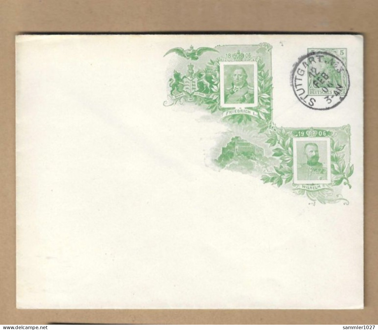 Los Vom 16.05  Ganzsachen-Briefumschlag Aus Stuttgart 1906 - Lettres & Documents