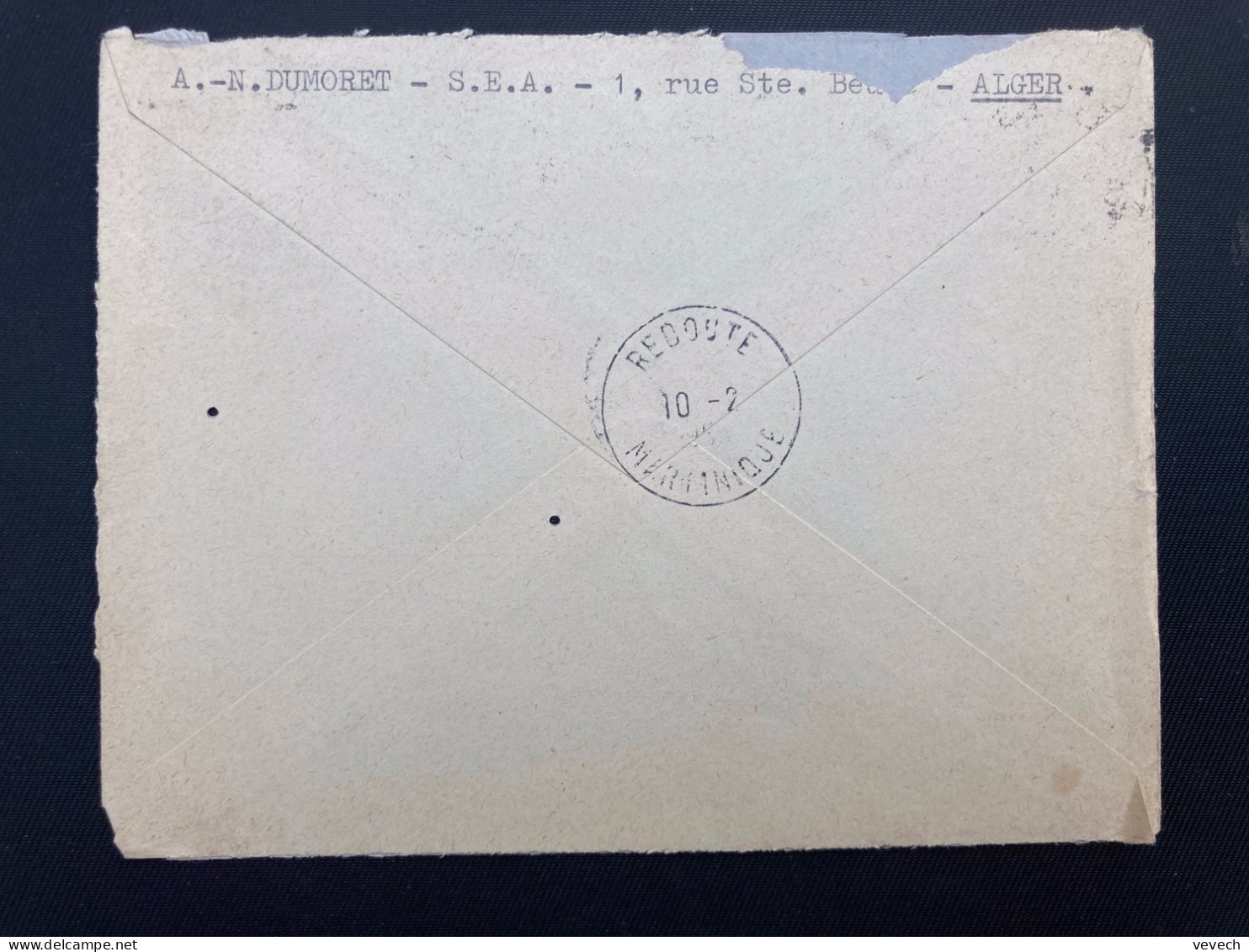 LETTRE Pour La MARTINIQUE (REDOUTE) TP 15F OBL.MEC. CONTINUE 5 FEVR 1953 CASABLANCA POSTES - Lettres & Documents