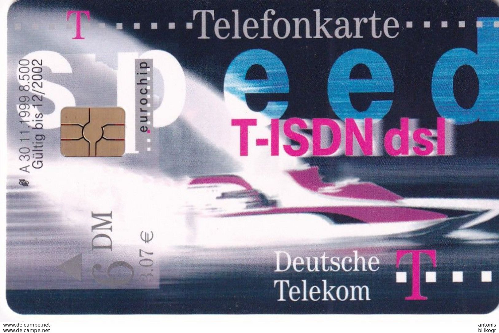 GERMANY - T-ISDN Dsl/WDR Computer Nacht(Motorboot)(A 30), Tirage 8500, 11/99, Mint - A + AD-Series : Publicitaires - D. Telekom AG