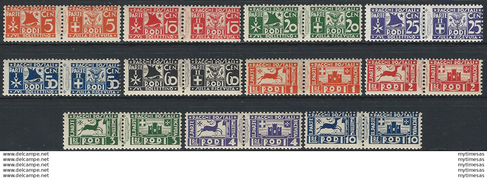 1934 Egeo Pacchi 11v. MNH Sassone N. 1/11 - Sonstige & Ohne Zuordnung