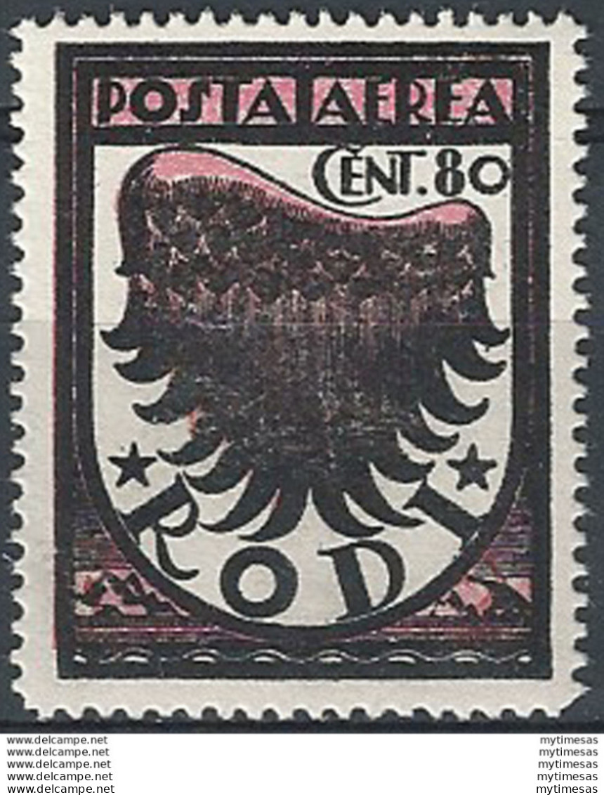 1934 Egeo Aerea Ala Stilizzata 80c. MNH Sassone N. 31A - Other & Unclassified