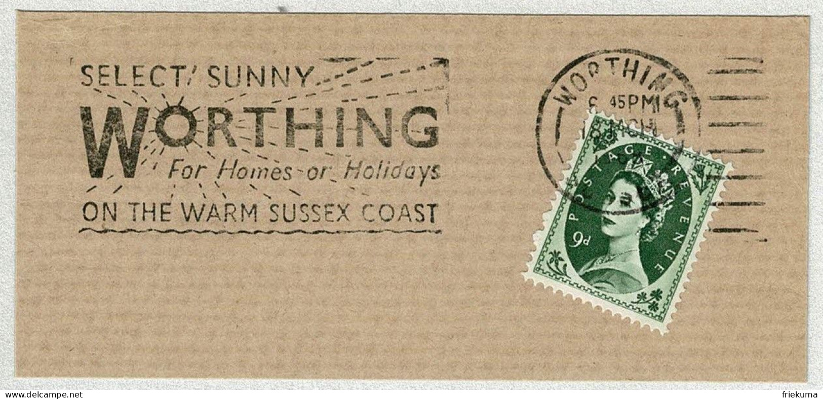 Grossbritannien / United Kingdom 1968, Flaggenstempel Worthing, Sonne / Soleil / Sun, Homes, Holidays - Autres & Non Classés