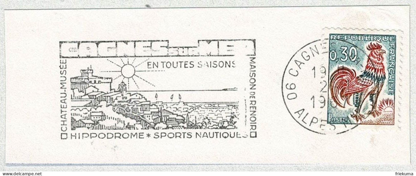 Frankreich / France 1968, Flaggenstempel Cagnes Sur Mer, Maison Renoir, Hippodrome, Sports Nautiques - Other & Unclassified